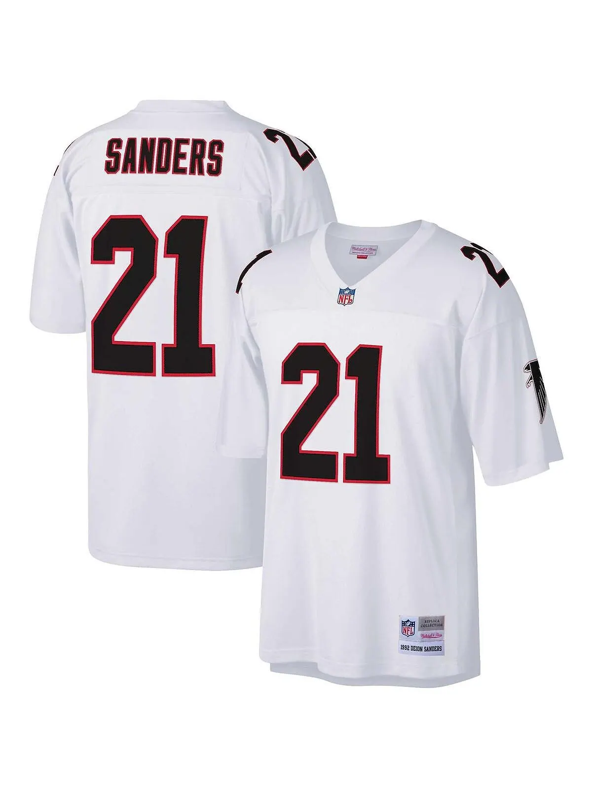 Мужская футболка deion sanders white atlanta falcons big and tall 1992 года, копия джерси для