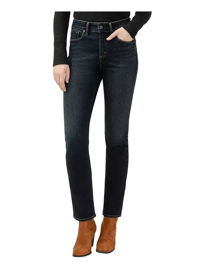 Женские джинсы Avery Curvy Fit Straight Leg с высокой талией Silver Jeans Co. — изображение 1 из 3