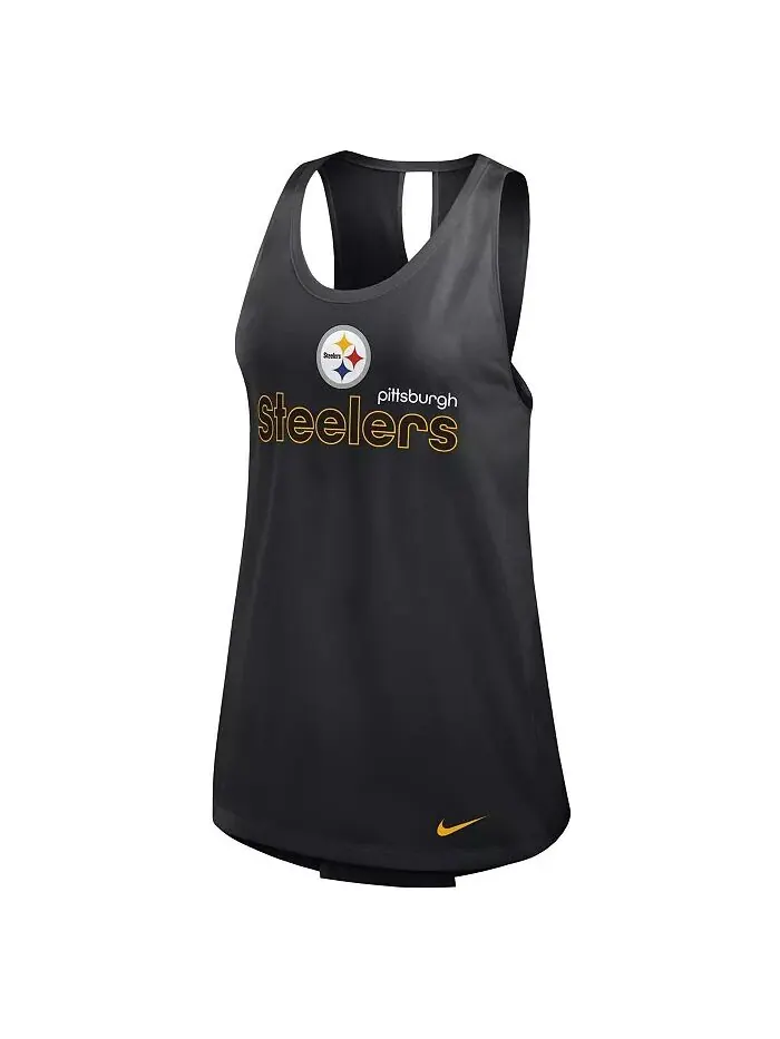 Женская черная майка-топ Pittsburgh Steelers Plus Size Performance Nike — изображение 2 из 3
