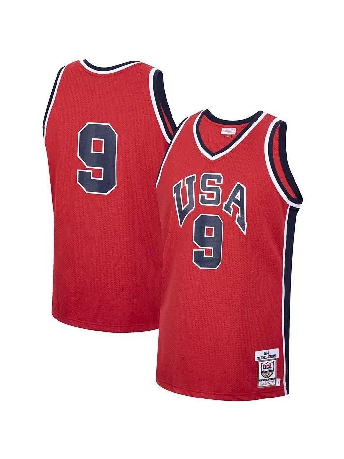Мужская баскетбольная майка Michael Jordan Red USA Authentic 1984 Mitchell & Ness — изображение 1 из 3