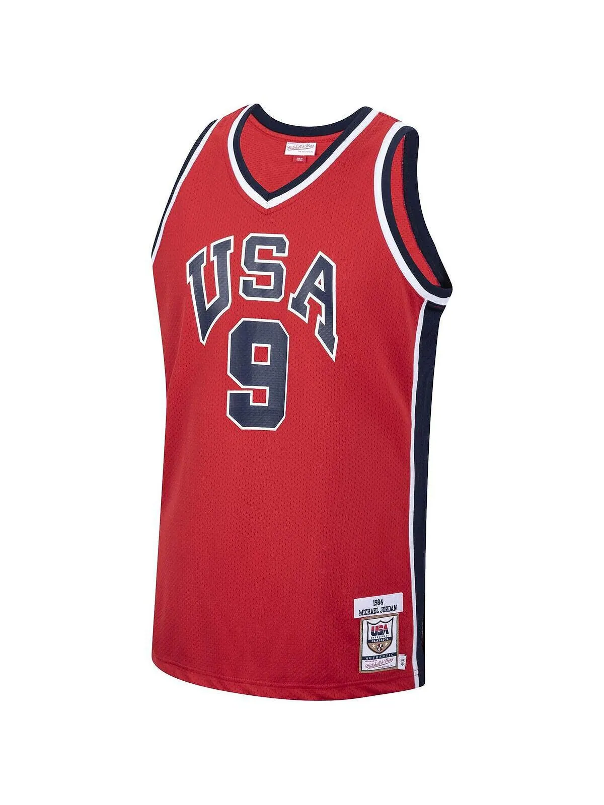 Мужская майка michael jordan red usa basketball authentic 1984 jersey Mitchell & Ness — изображение 2 из 3, красный