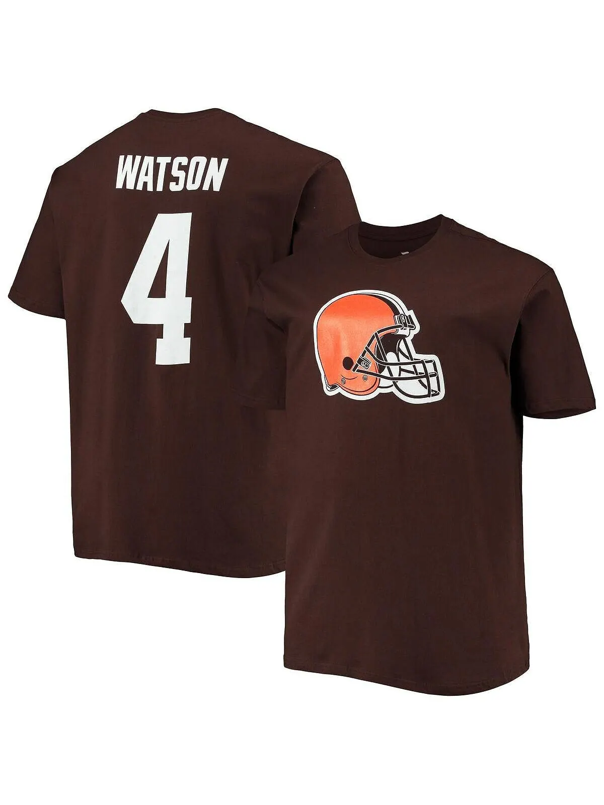 Мужская фирменная футболка deshaun watson brown cleveland browns big and tall player name & number — изображение 1 из 2