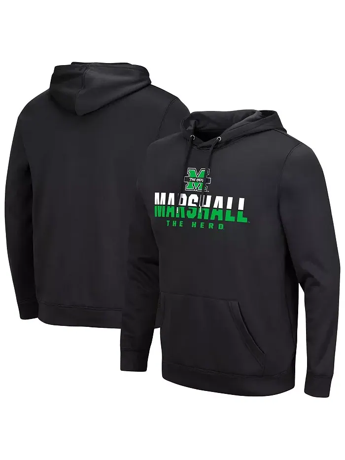 Мужская черная толстовка с капюшоном Marshall Thundering Herd Lantern на молнии Colosseum — изображение 1 из 3
