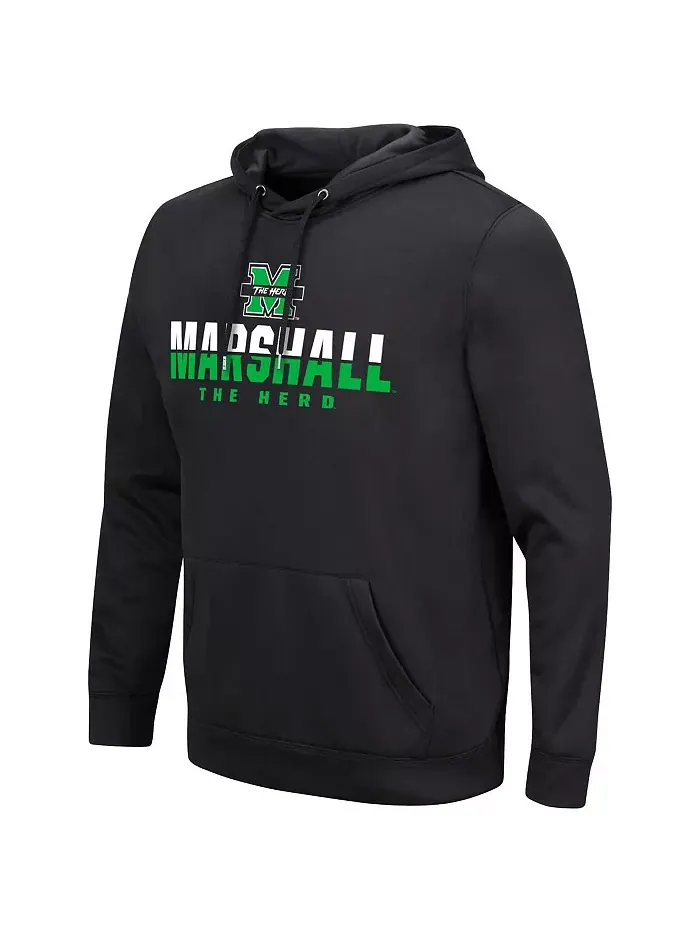 Мужская черная толстовка с капюшоном Marshall Thundering Herd Lantern на молнии Colosseum — изображение 2 из 3