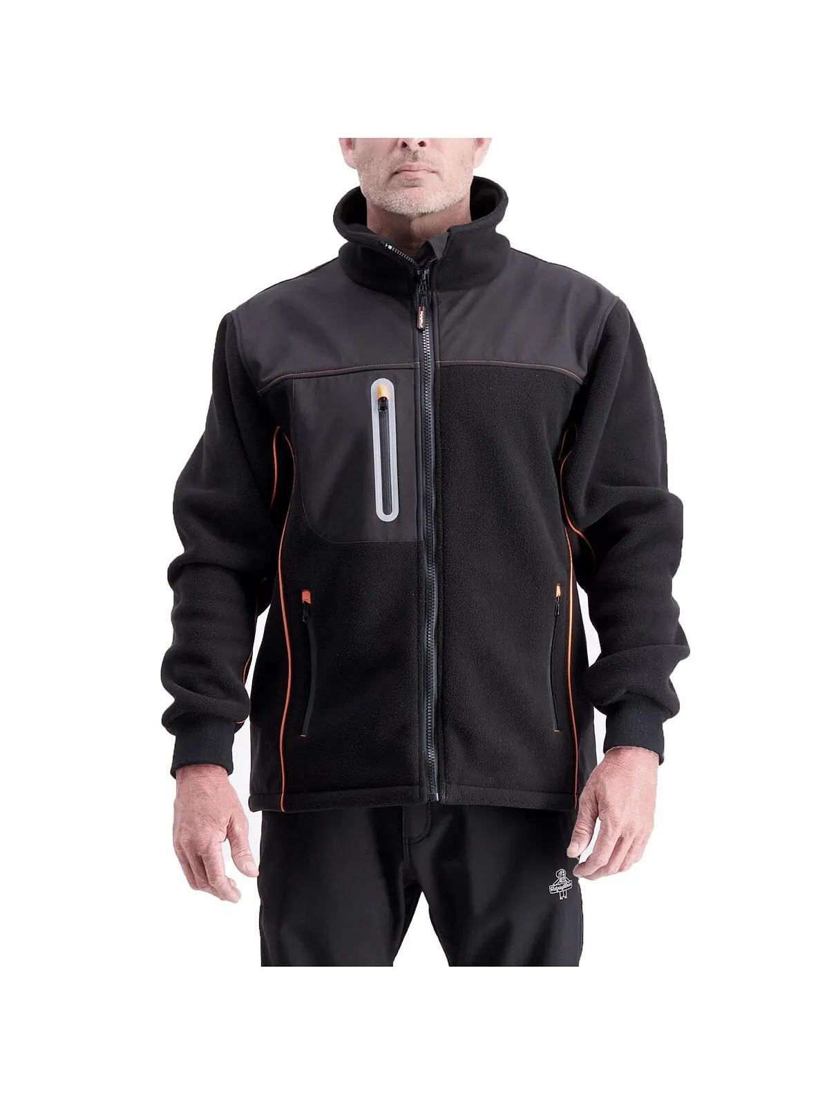 Мужская утепленная гибридная флисовая куртка PolarForce RefrigiWear — изображение 2 из 3, черный