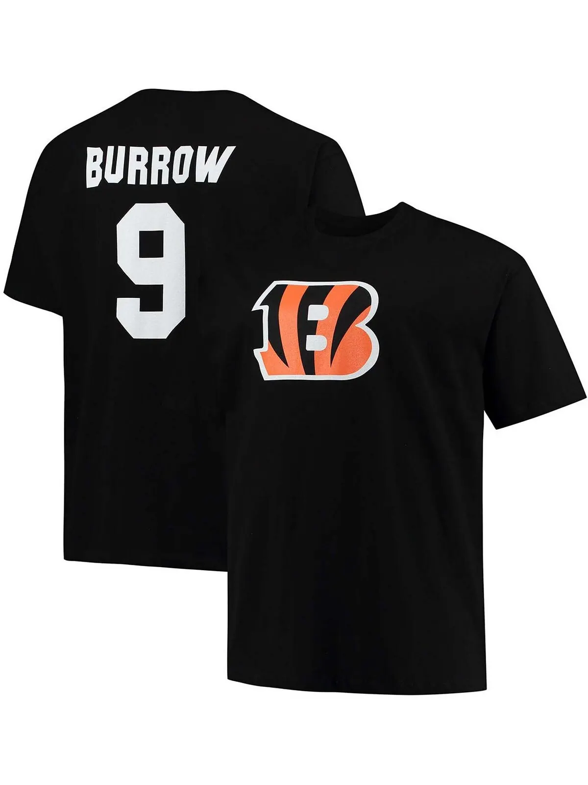 Мужская черная футболка Big and Tall Joe Burrow Cincinnati Bengals с именем игрока и номером — изображение 1 из 3, черный