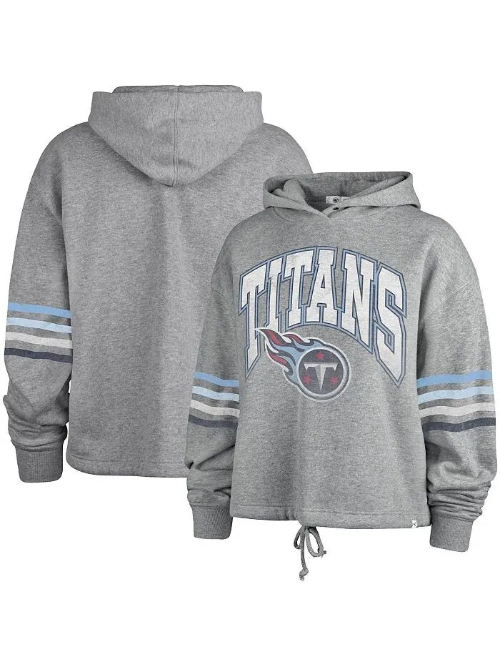 Женский пуловер с капюшоном цвета «хизер серый» Tennessee Titans Upland Bennett '47 Brand — изображение 1 из 3