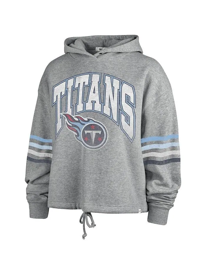 Женский пуловер с капюшоном цвета «хизер серый» Tennessee Titans Upland Bennett '47 Brand — изображение 2 из 3