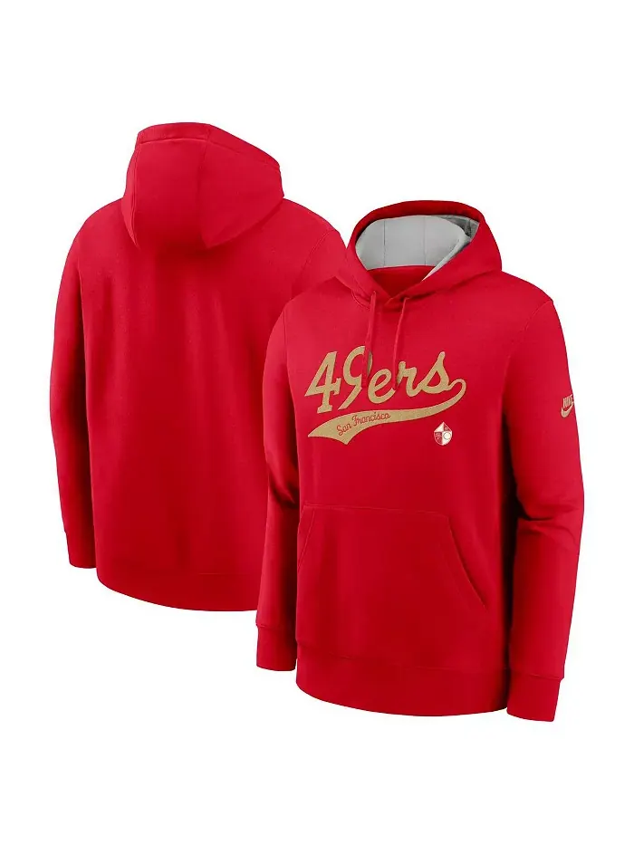 Мужская толстовка с капюшоном Scarlet San Francisco 49ers Rewind Club Logo Nike — изображение 1 из 3