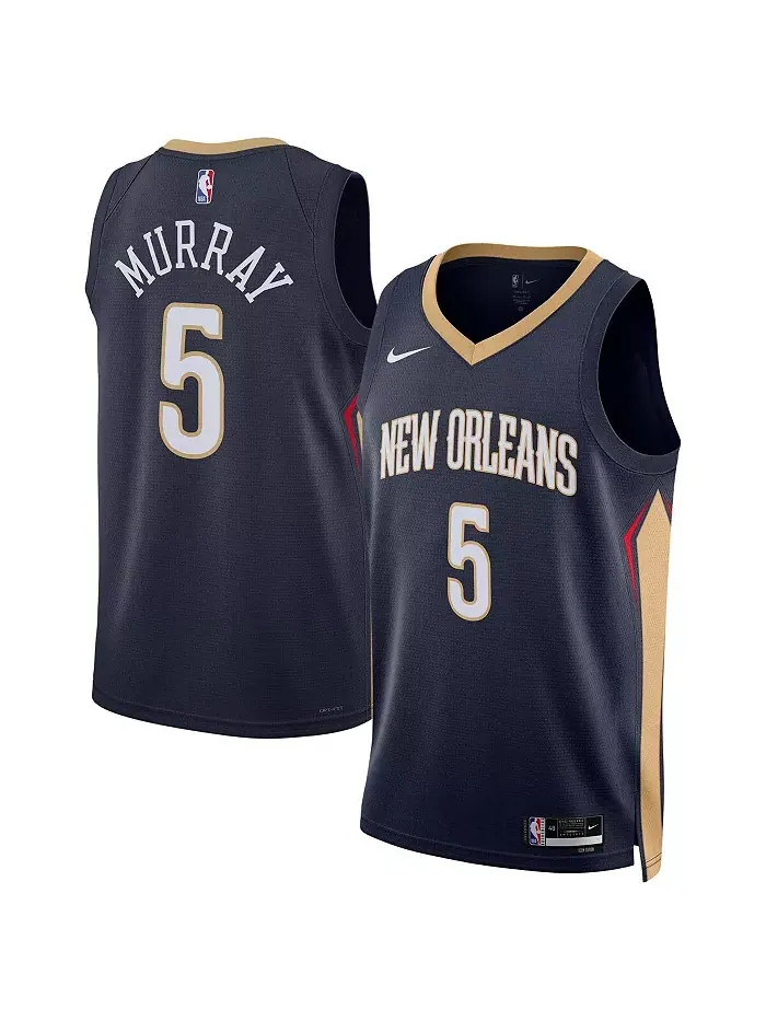 Мужская и женская баскетбольная майка Dejounte Murray в цвете Navy, New Orleans Pelicans, коллекция — изображение 1 из 3