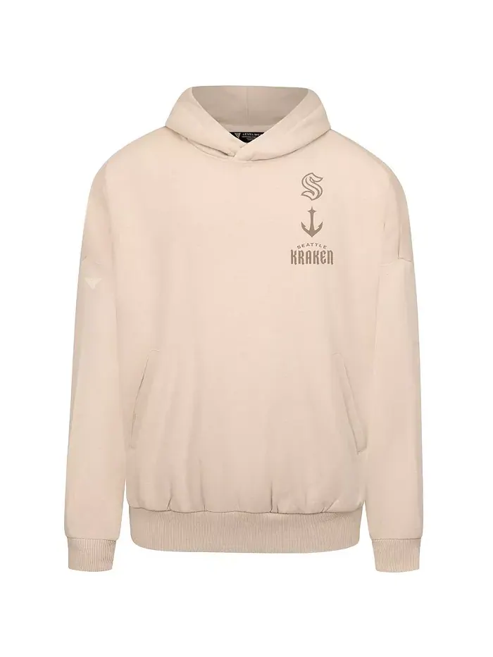 Мужская кремовая толстовка с капюшоном Seattle Kraken Contact Stamp LevelWear — изображение 2 из 3