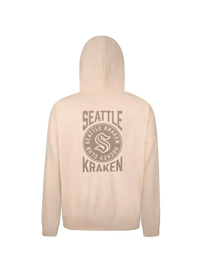 Мужская кремовая толстовка с капюшоном Seattle Kraken Contact Stamp LevelWear — изображение 3 из 3