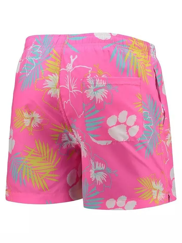 Мужские розовые плавки Clemson Tigers Neon Floral FOCO — изображение 2 из 3