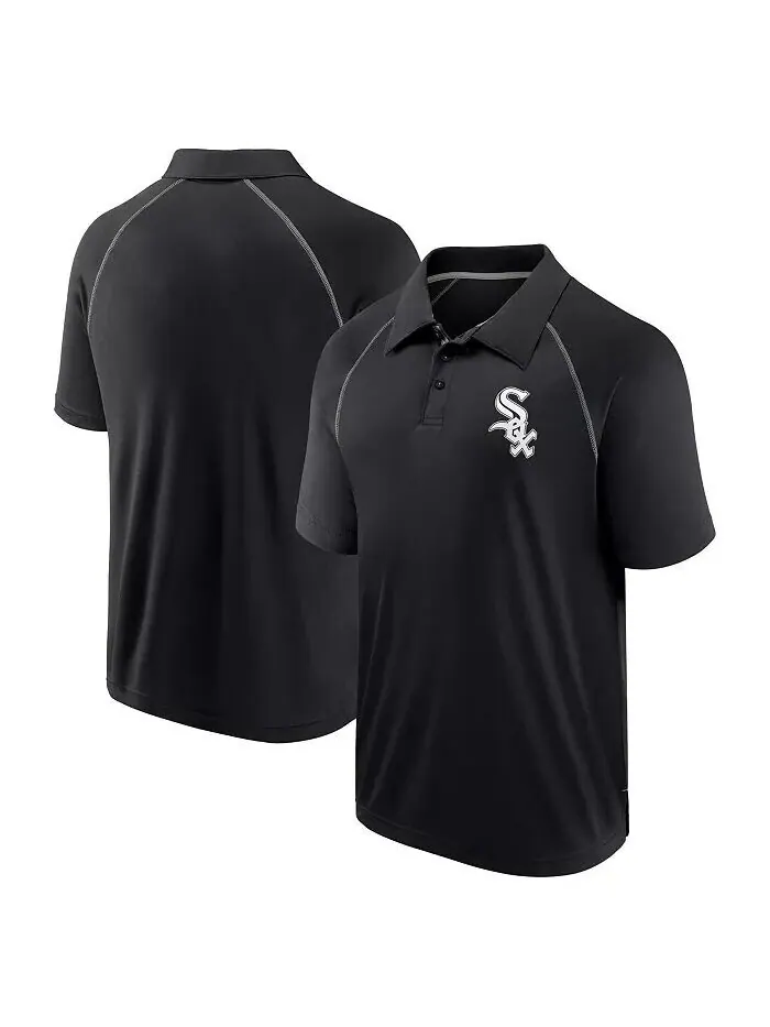 Мужская черная футболка-поло Chicago White Sox Strong Alone Raglan Fanatics — изображение 1 из 3