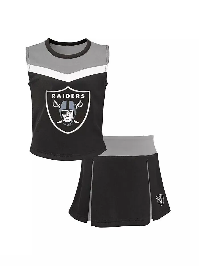Комплект из двух частей для черлидеров Big Girls Black Las Vegas Raiders Spirit Outerstuff