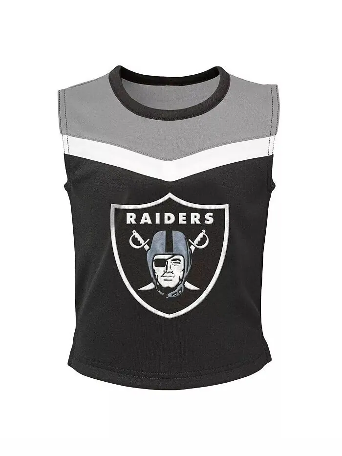 Комплект из двух частей для черлидеров Big Girls Black Las Vegas Raiders Spirit Outerstuff — изображение 2 из 3