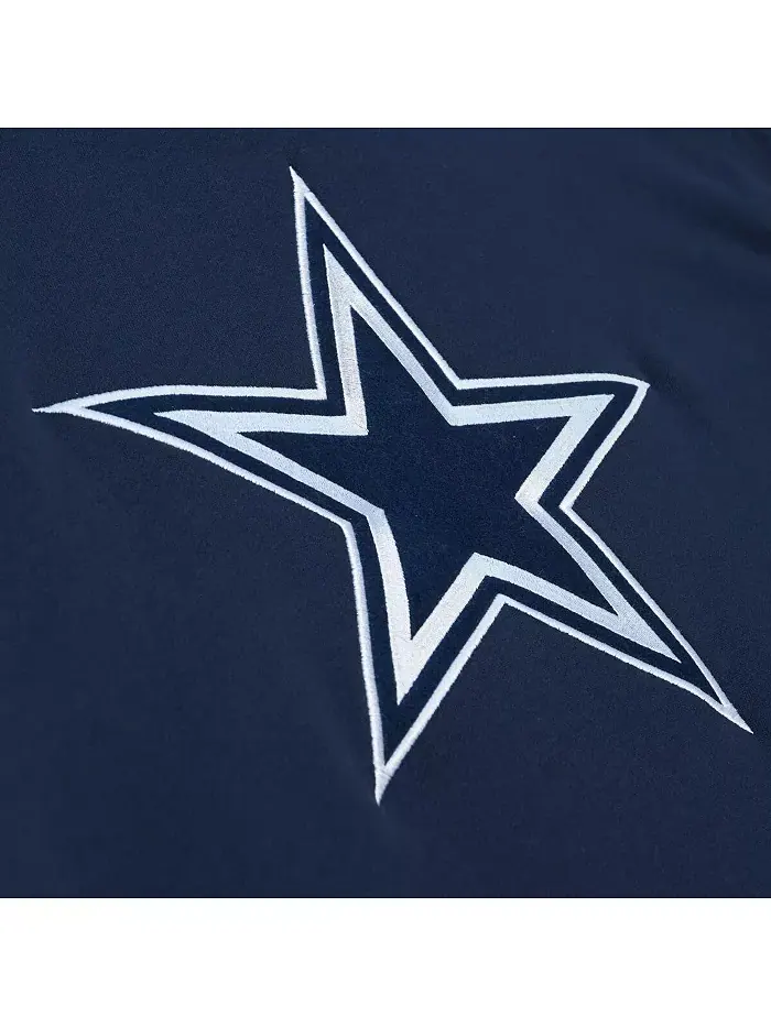 Мужская синяя худи с короткими рукавами Dallas Cowboys Postgame Mitchell & Ness — изображение 2 из 4