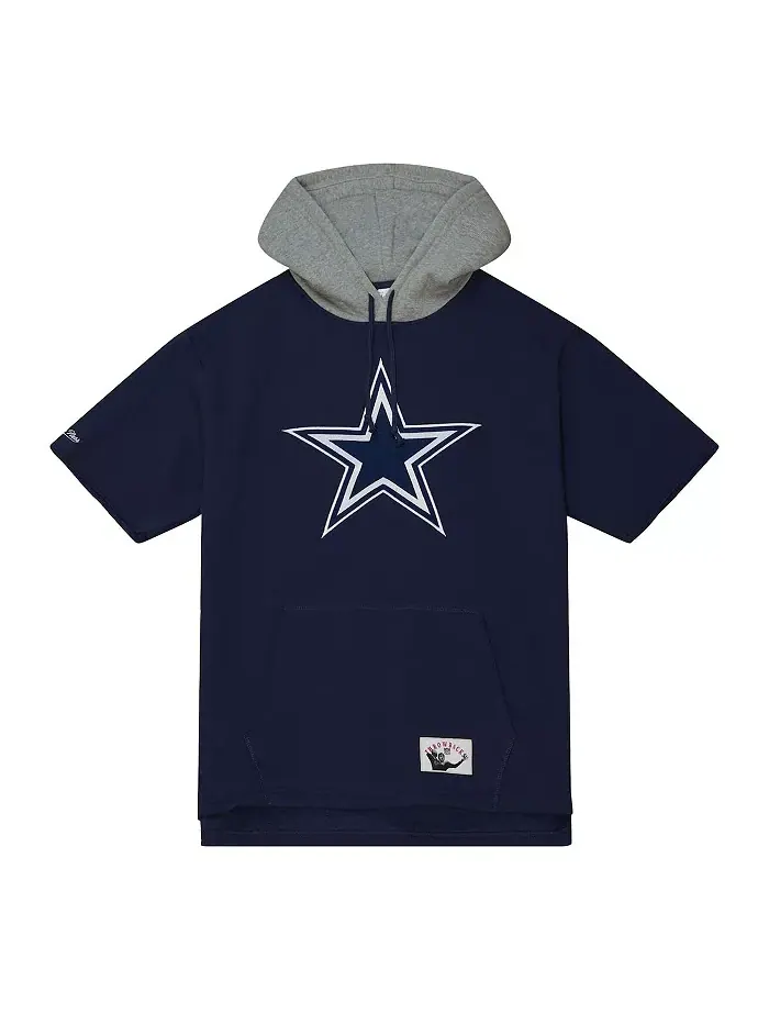 Мужская синяя худи с короткими рукавами Dallas Cowboys Postgame Mitchell & Ness — изображение 4 из 4