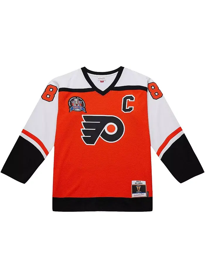 Мужская оранжевая джерси Philadelphia Flyers 1996-97 Power Play с именем Eric Lindros Mitchell & — изображение 5 из 5