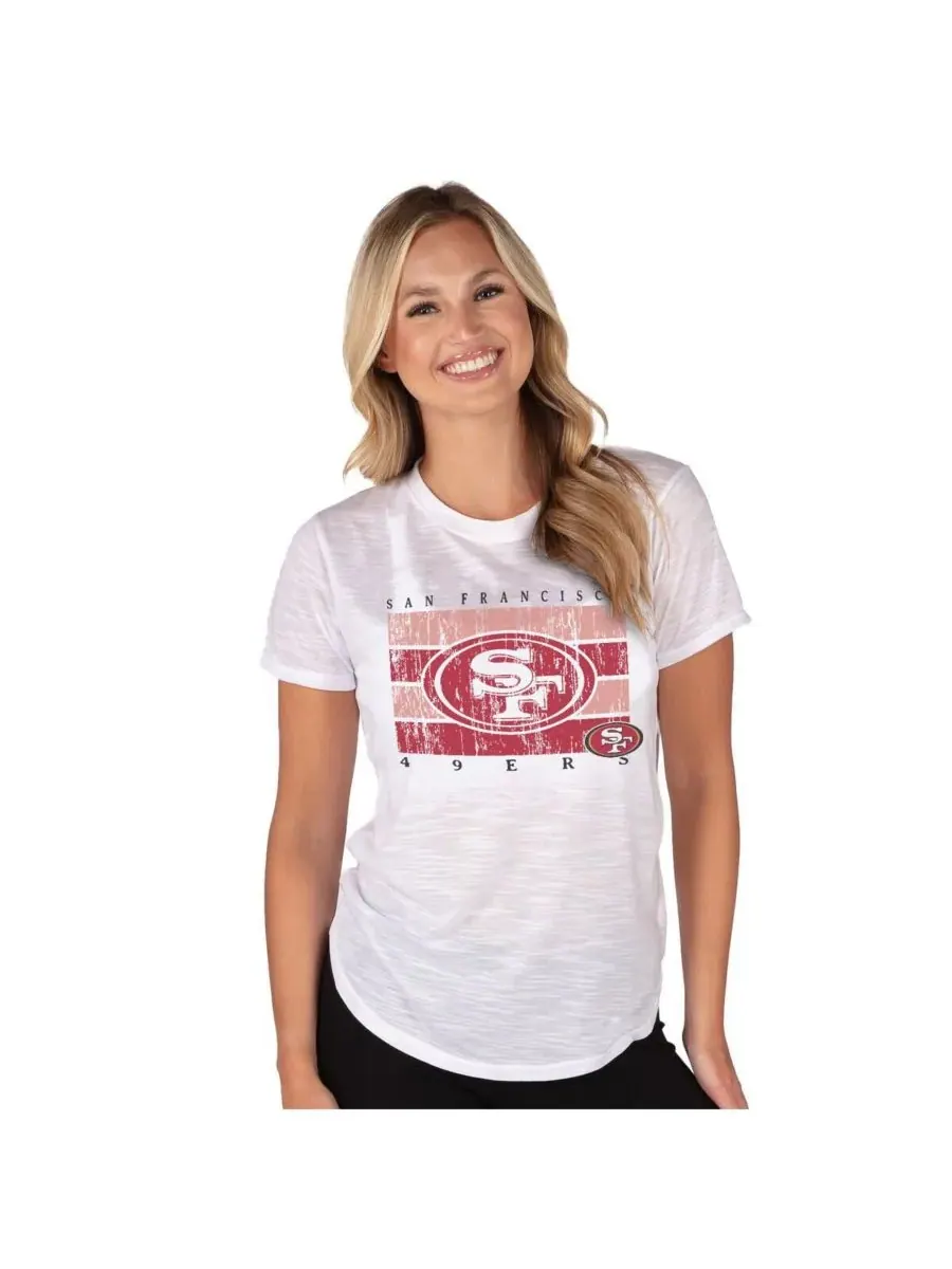 Concepts Sport Женская белая легкая трикотажная футболка San Francisco 49ers Infuse из ткани с