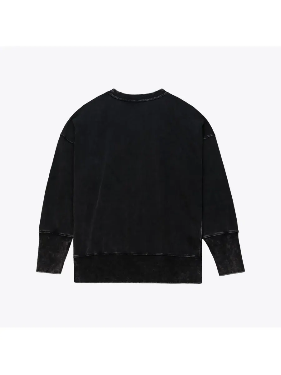 Mitchell & Ness Женская черная толстовка с круглым вырезом New York Giants Delineate Mineral Wash — изображение 2 из 4