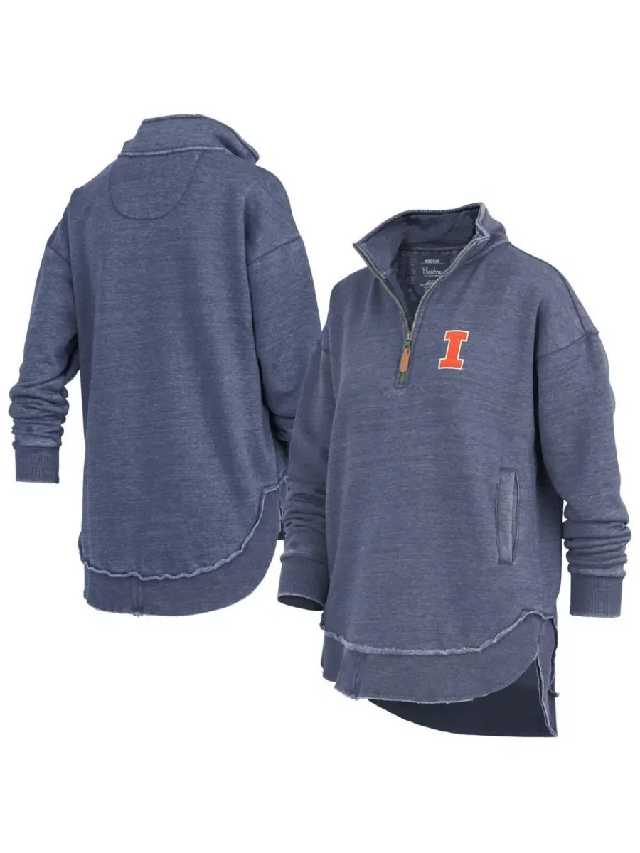 Pressbox Женская толстовка Navy Illinois Fighting Illini Northfork Sojourn Poncho с — изображение 1 из 3, темно-синий