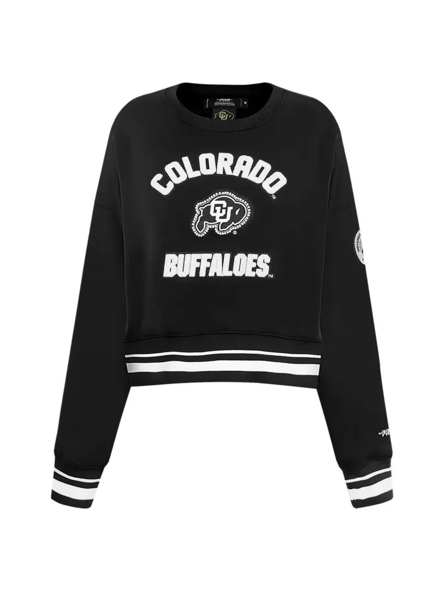 Pro Standard Женская черная укороченная толстовка Colorado Buffaloes цвета «культивированный жемчуг» — изображение 2 из 2