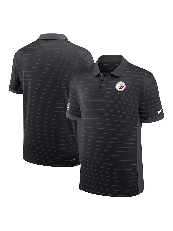 Мужская черная поло Pittsburgh Steelers Sideline Victory Stripe Performance Nike — изображение 1 из 3