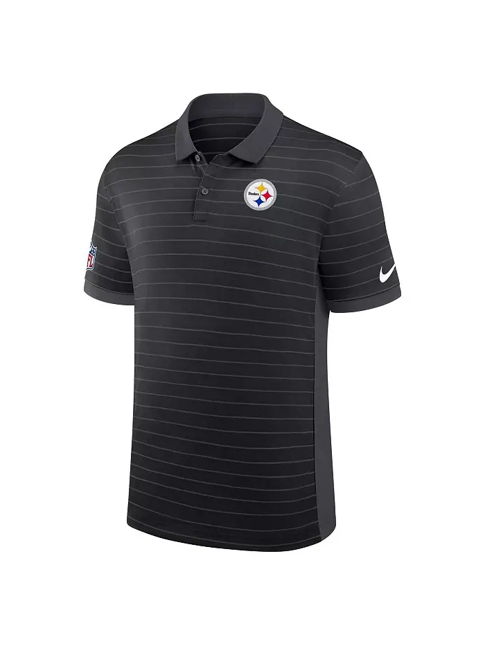 Мужская черная поло Pittsburgh Steelers Sideline Victory Stripe Performance Nike — изображение 2 из 3