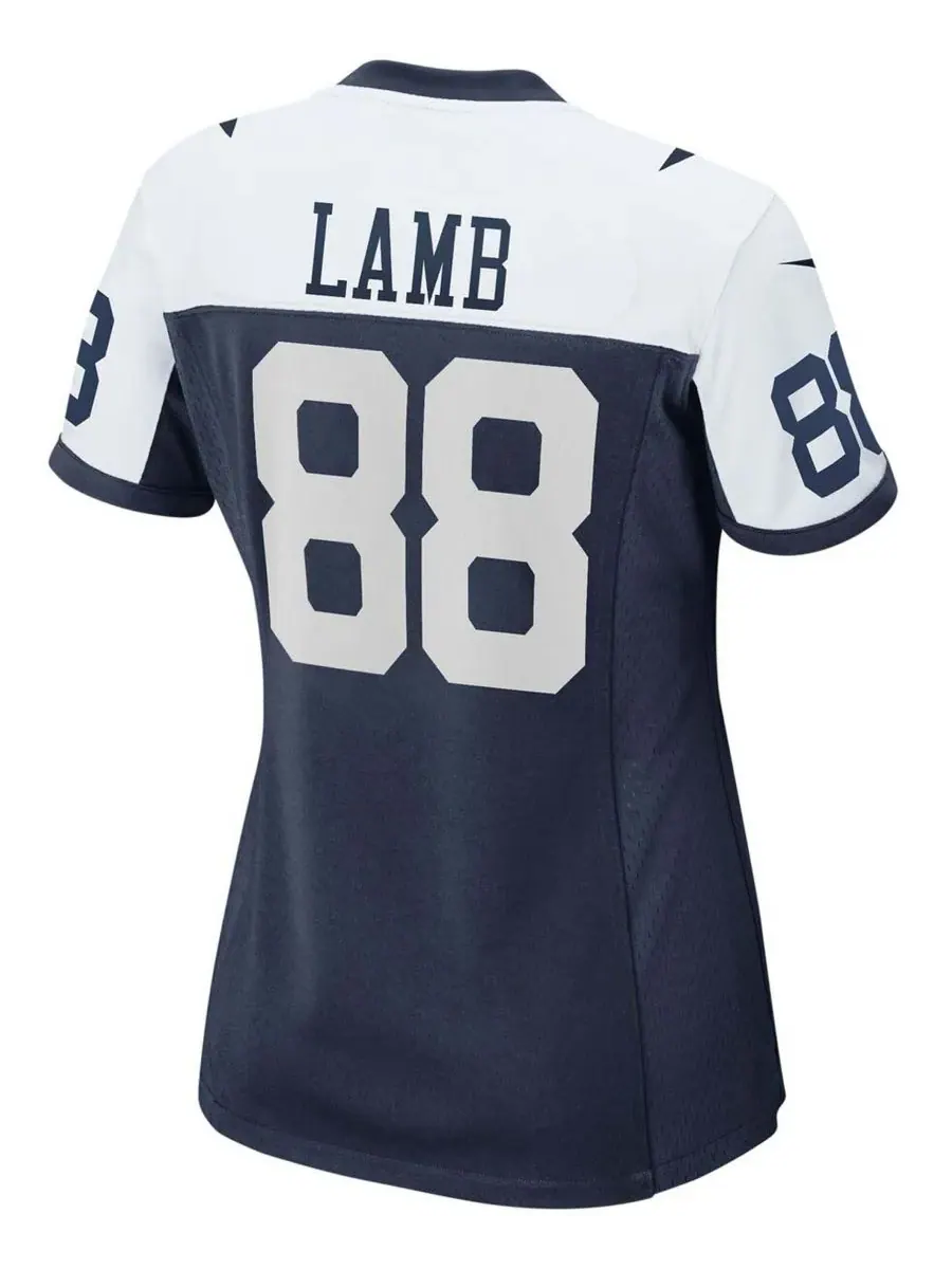 Nike Женская альтернативная игровая футболка CeeDee Lamb темно-синего цвета с символикой команды — изображение 2 из 3