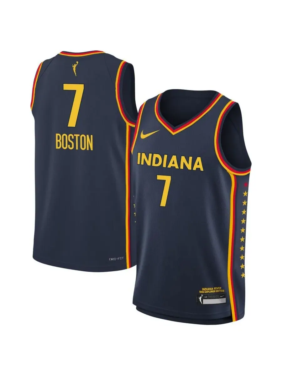Nike Футболка Big Boys and Girls Aliyah Boston Navy Indiana Fever Explorer Swingman Jersey — изображение 1 из 3, темно-синий