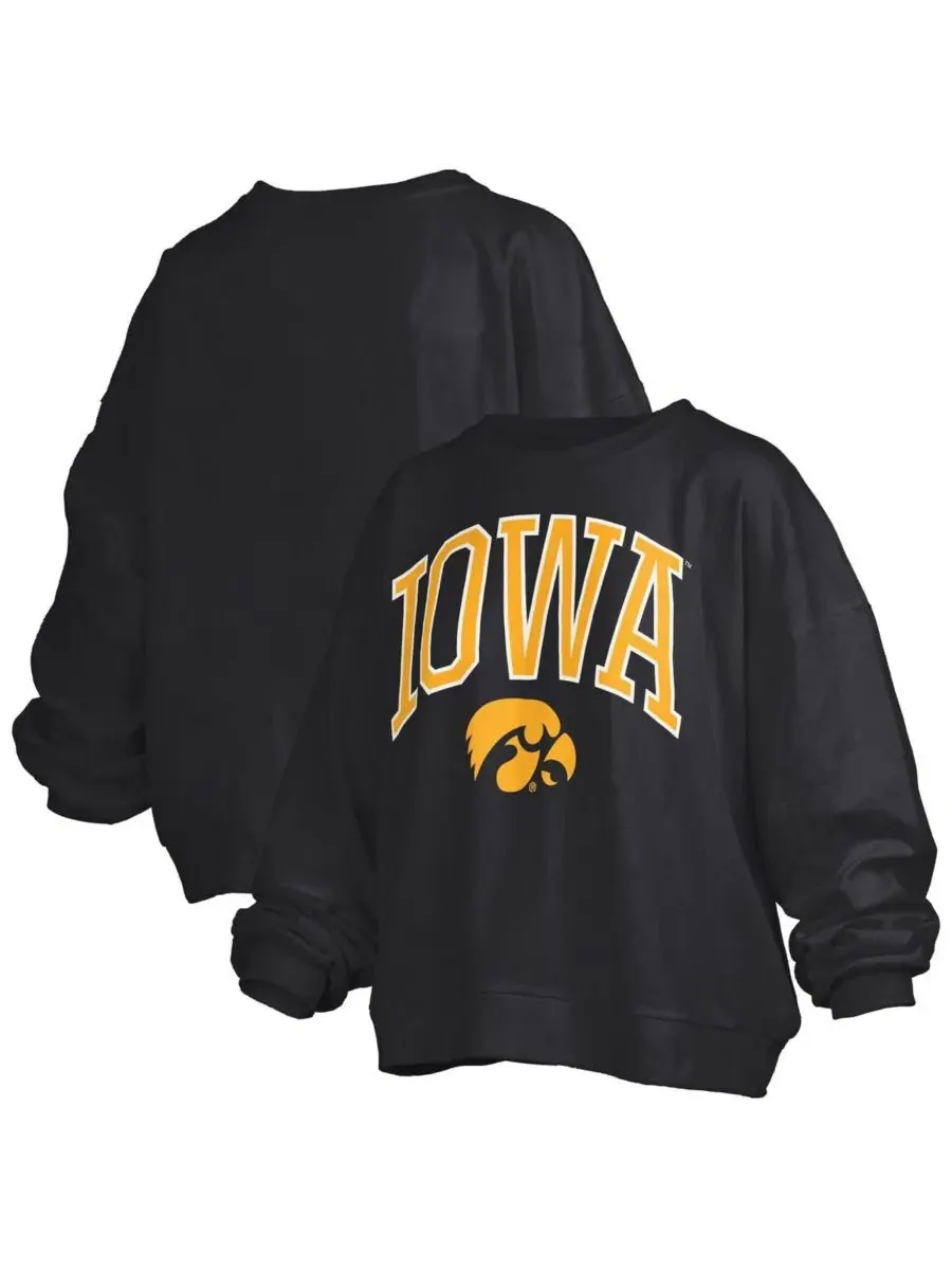 Толстовка оверсайз Pressbox Iowa Hawkeyes Janise Arch Over Logo — изображение 1 из 3, черный