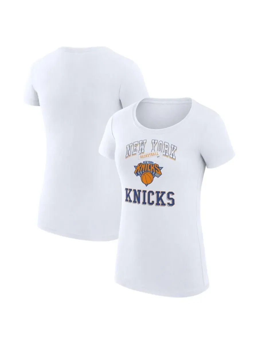 Футболка с принтом, супер-облегающая, New York Knicks G-III 4Her by Carl Banks — изображение 1 из 3, белый