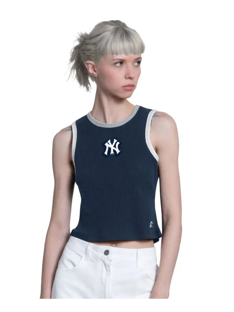 Женский топ-кроп с принтом New York Yankees Cooperstown Play the Ball Starter