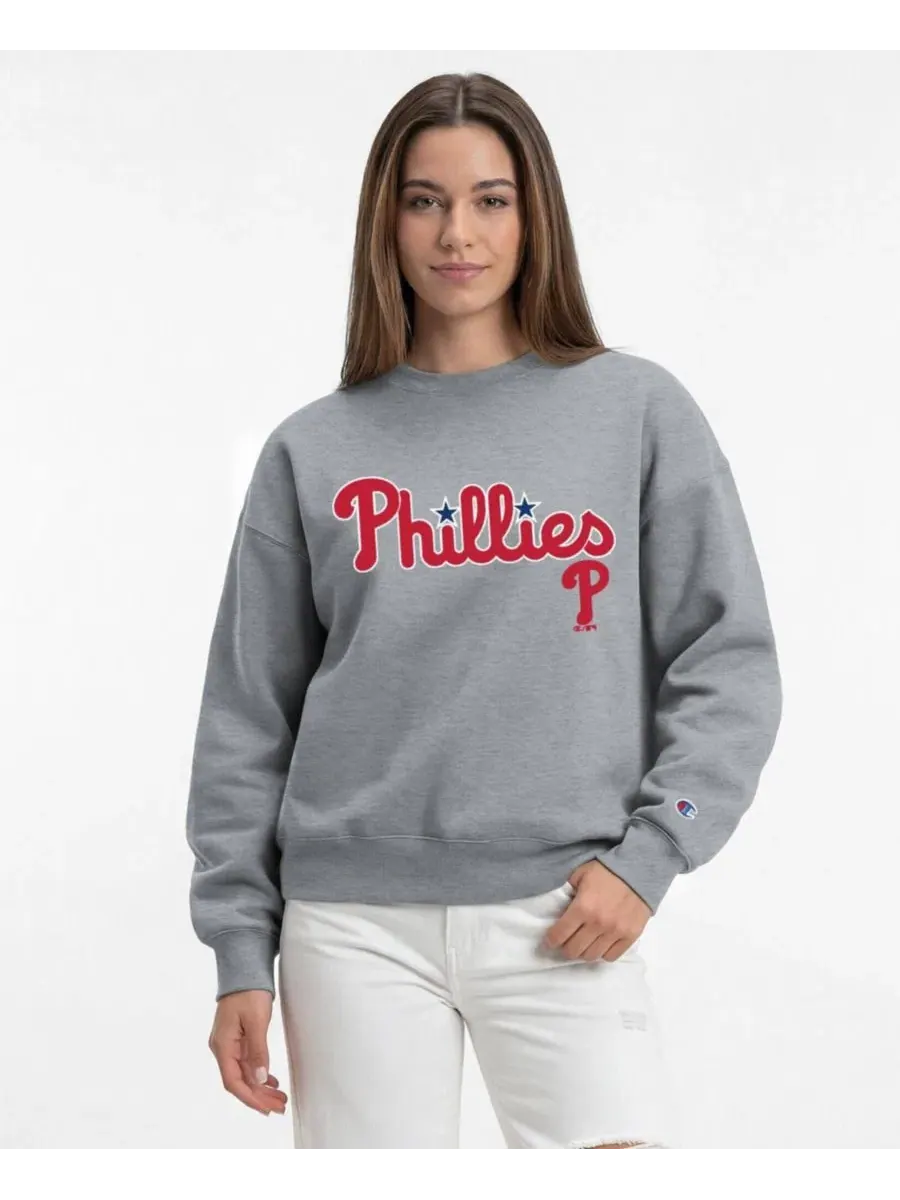Свитшот женский с графикой Philadelphia Phillies Champion — изображение 1 из 5, серый