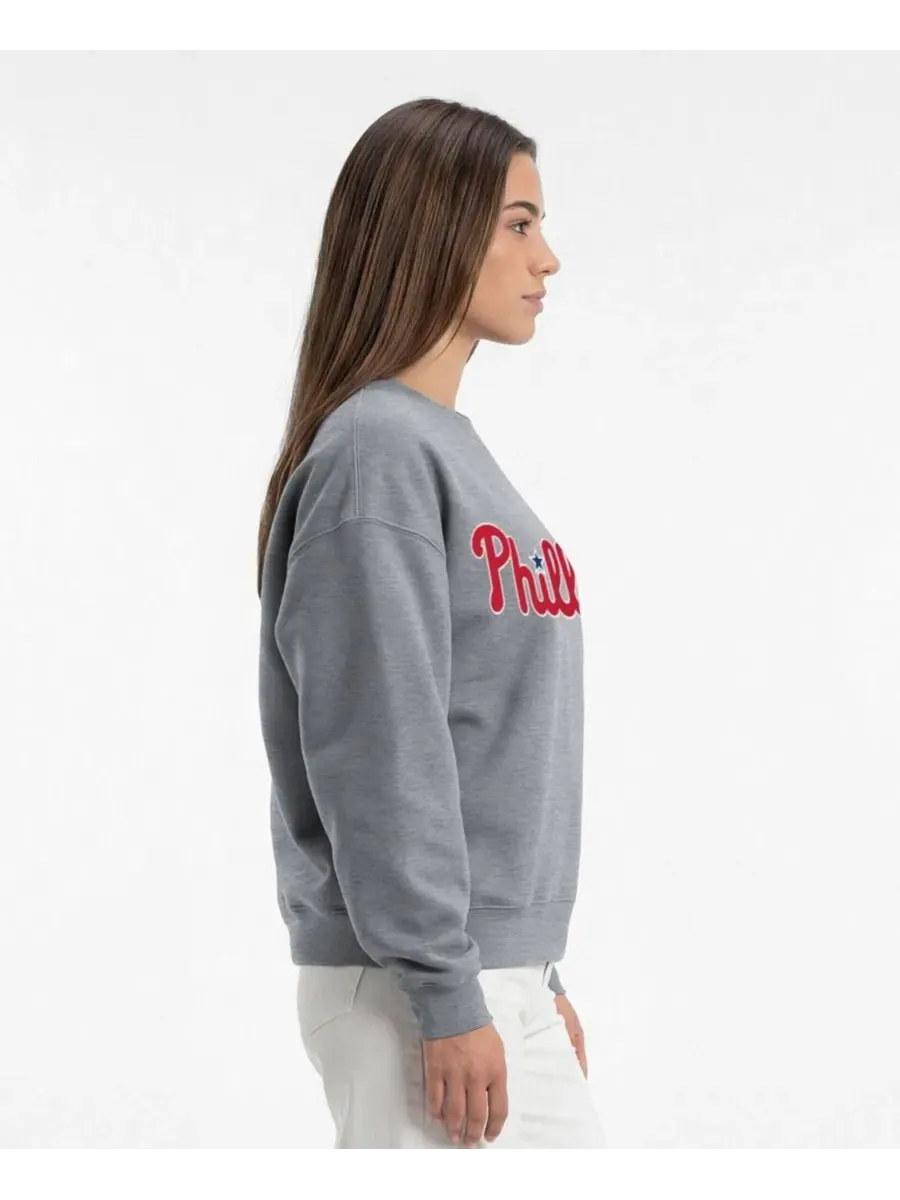 Свитшот женский с графикой Philadelphia Phillies Champion — изображение 4 из 5, серый