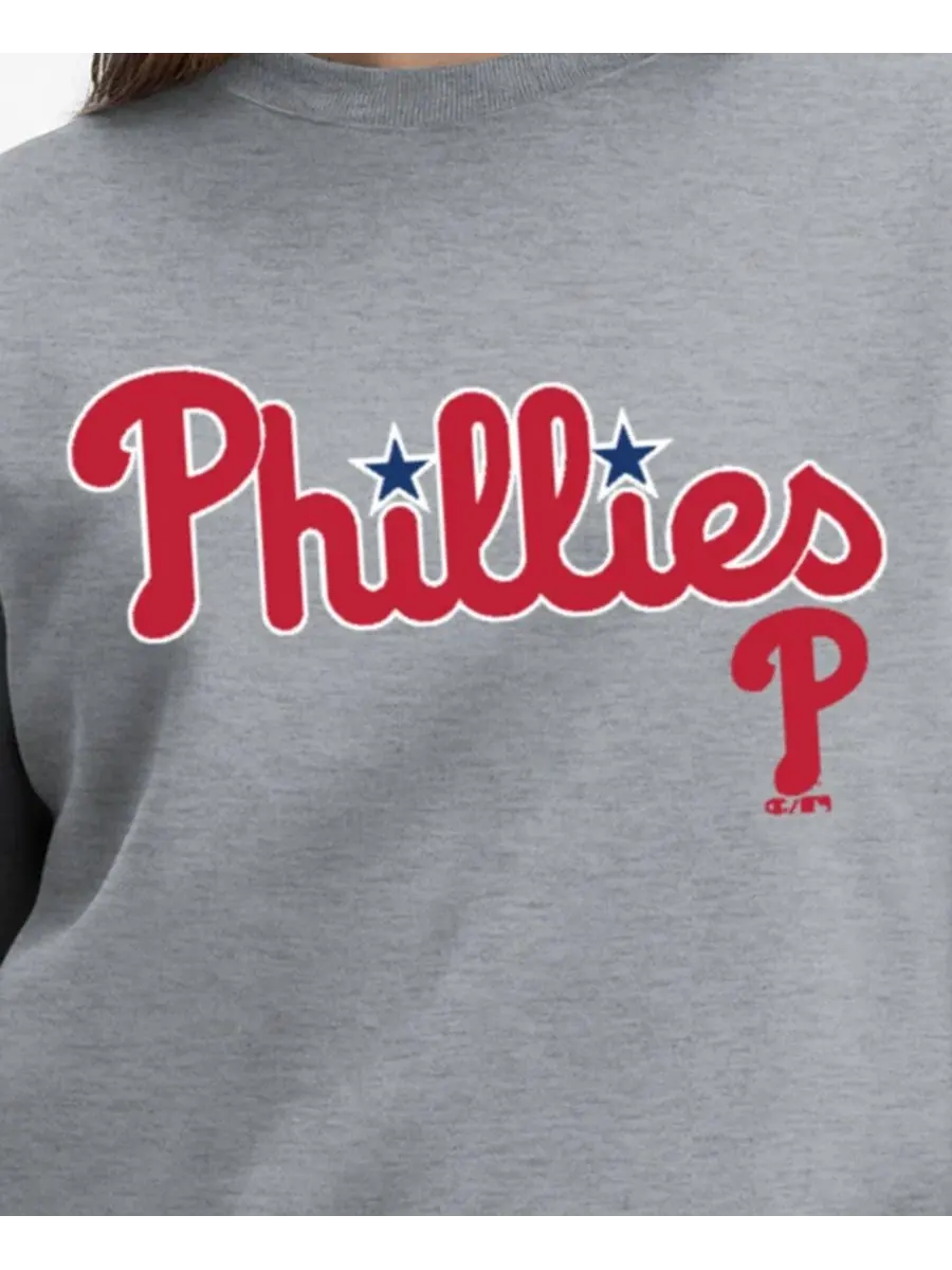 Свитшот женский с графикой Philadelphia Phillies Champion — изображение 5 из 5, серый