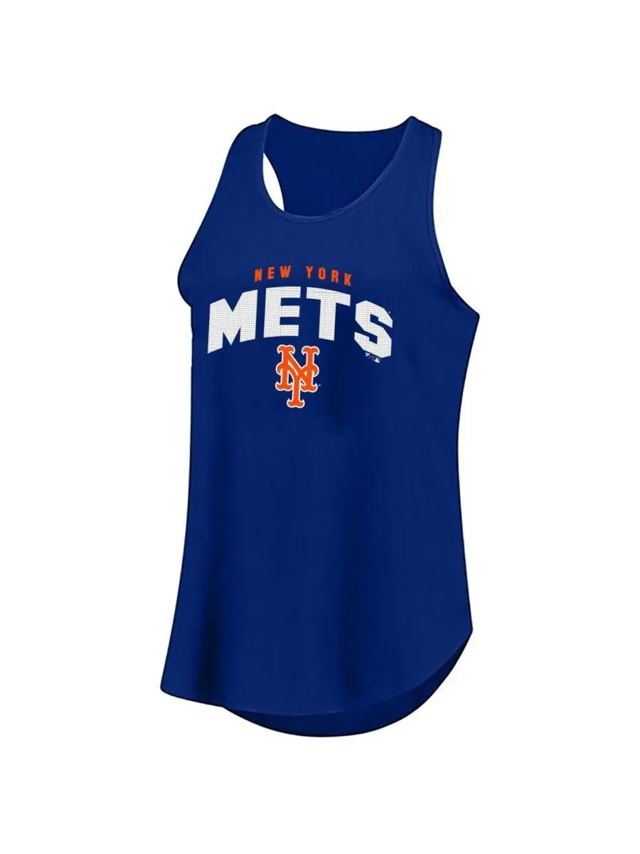 Женская майка-топ с вырезом-лодочкой New York Mets Wordmark Racerback Fanatics — изображение 1 из 1, синий