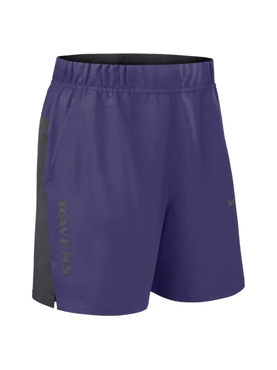 Nike Мужские фиолетовые шорты Baltimore Ravens Woven Victory Performance Shorts — изображение 2 из 3, фиолетовый