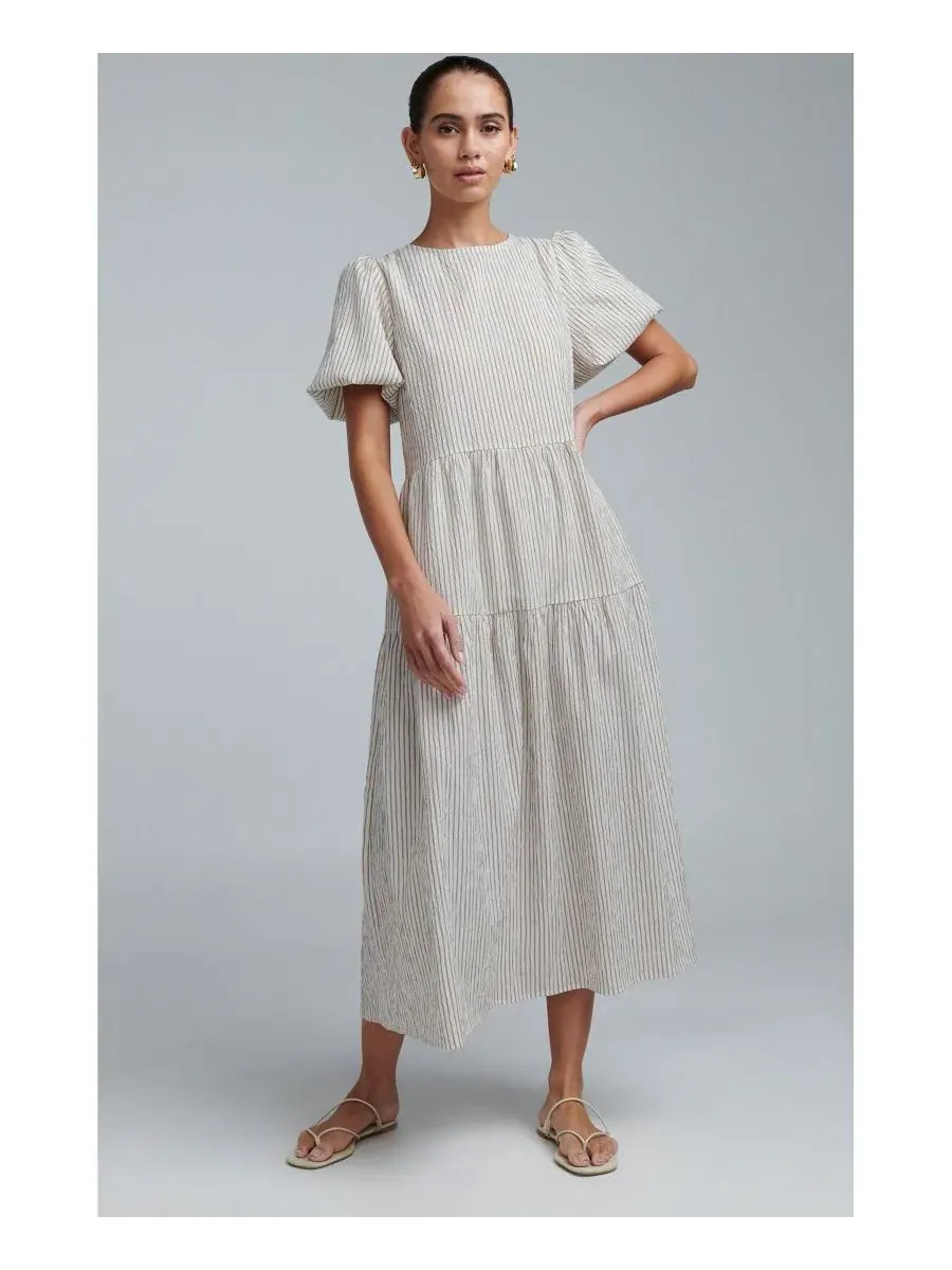 Платье миди Sitia Midi Dress ST MRLO, Mocha Stripe — изображение 1 из 7