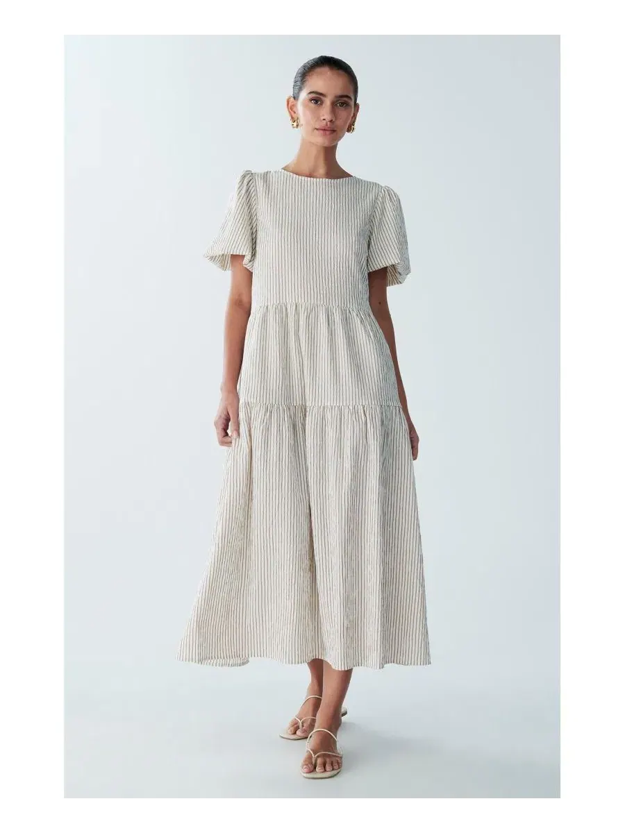 Платье миди Sitia Midi Dress ST MRLO, Mocha Stripe — изображение 2 из 7