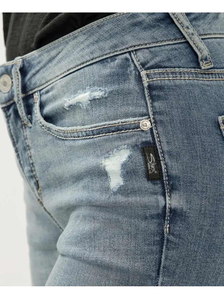Женские джинсы-капри Suki Mid-Rise Luxe Stretch с завышенной талией Silver Jeans Co., Belle — изображение 3 из 5