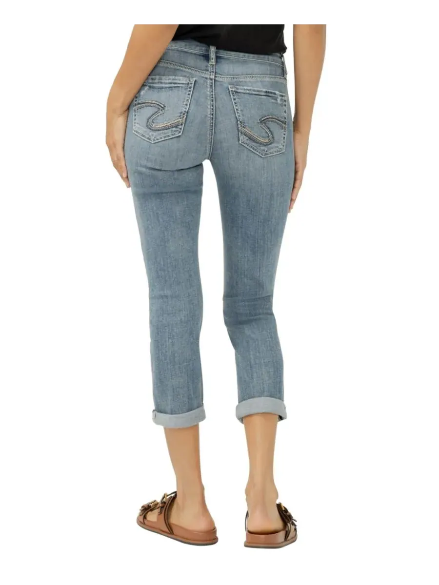 Женские джинсы-капри Suki Mid-Rise Luxe Stretch с завышенной талией Silver Jeans Co., Belle — изображение 5 из 5