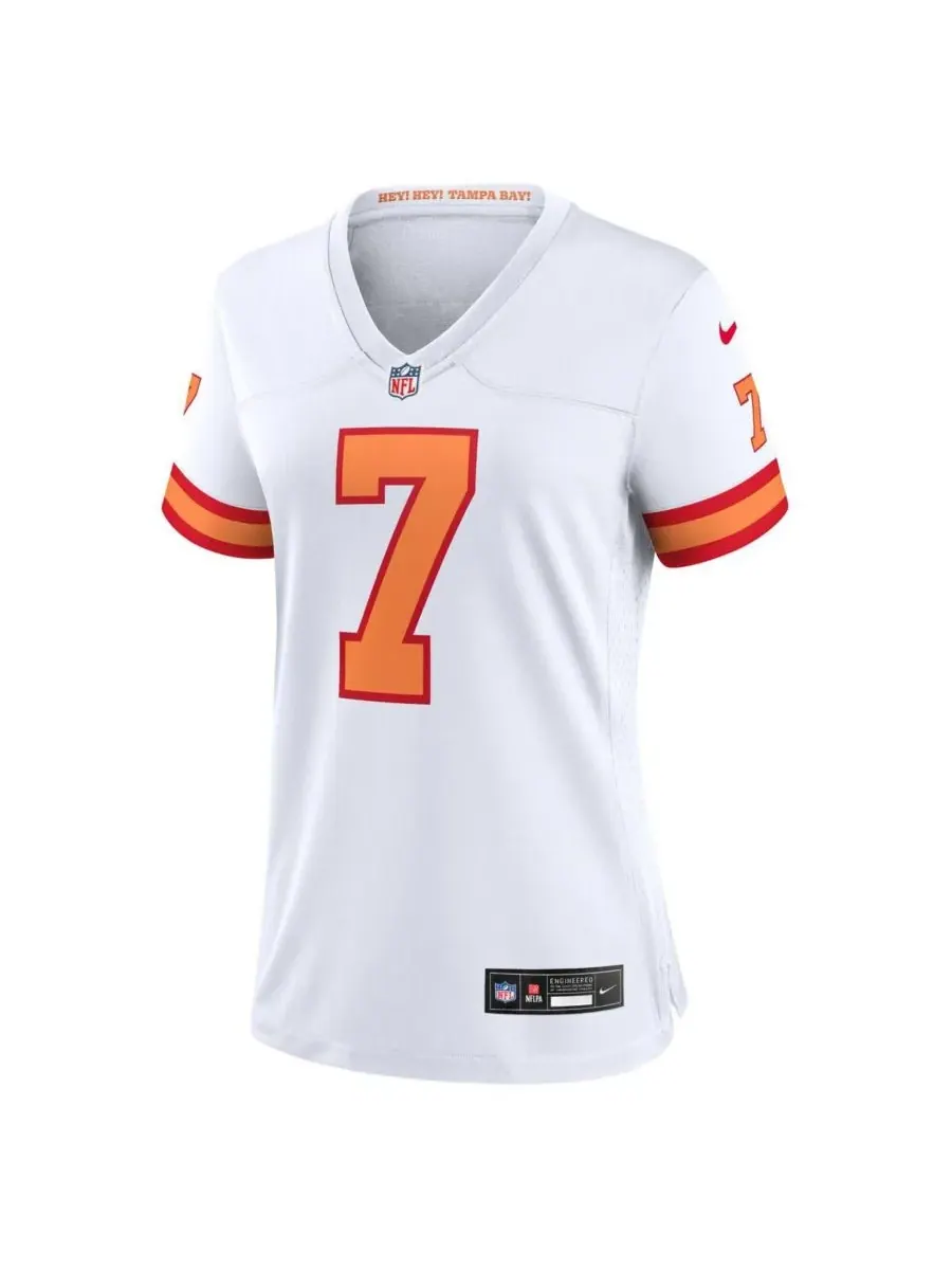 Женская игровая футболка команды Tampa Bay Buccaneers имени Баки Ирвинга Уайта образца 1976 года — изображение 3 из 3, белый