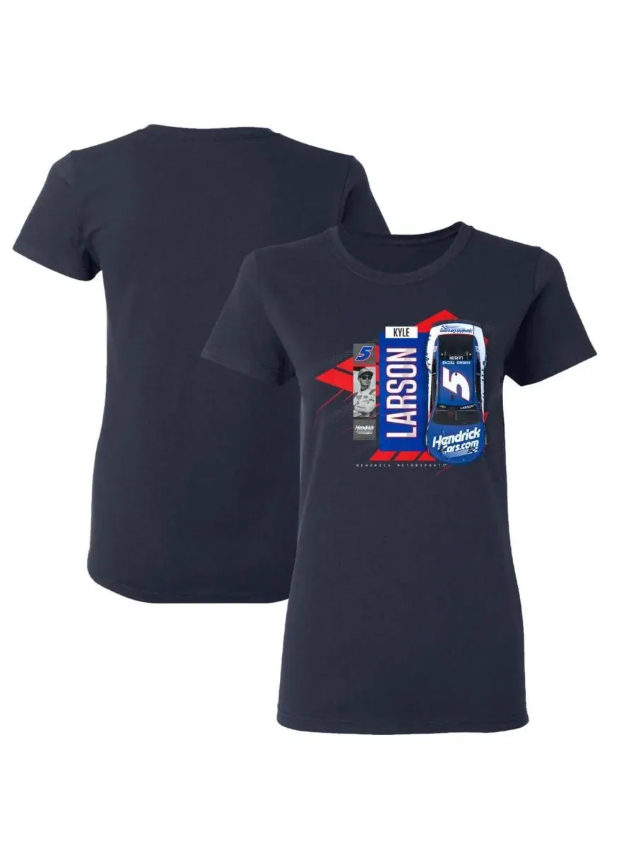 Hendrick Motorsports Team Collection Женская темно-синяя футболка Kyle Larson Valvoline Car — синий