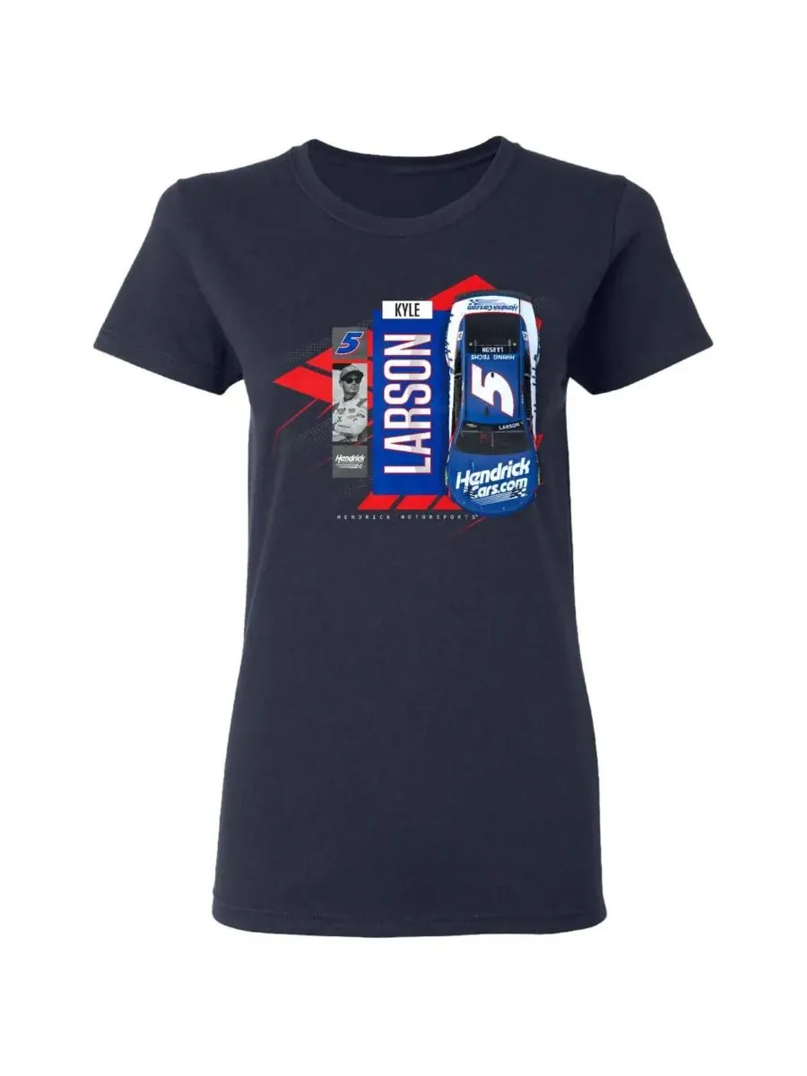 Hendrick Motorsports Team Collection Женская темно-синяя футболка Kyle Larson Valvoline Car — изображение 3 из 3, темно-синий