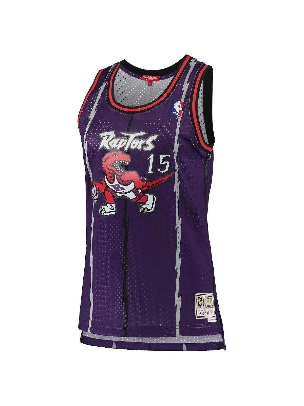 Женская фиолетовая майка Vince Carter Toronto Raptors 1998-99 Hardwood Classics Swingman Mitchell & — изображение 3 из 3