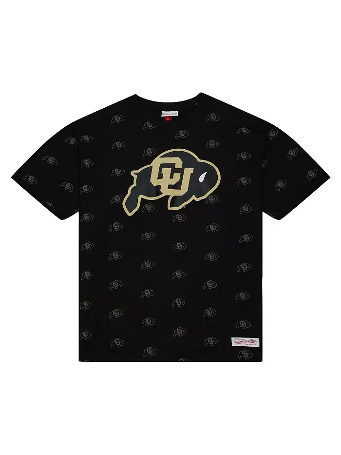 Мужская черная футболка Colorado Buffaloes с принтом по всей поверхности Mitchell & Ness — изображение 3 из 4