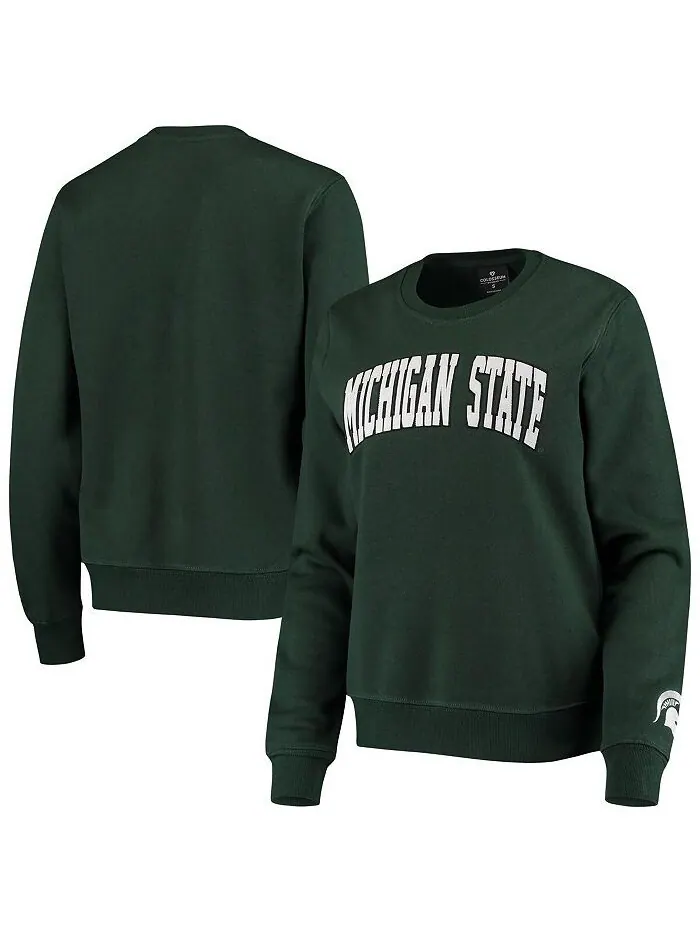 Зеленый женский пуловер-свитшот Michigan State Spartans Campanile Colosseum — изображение 1 из 3
