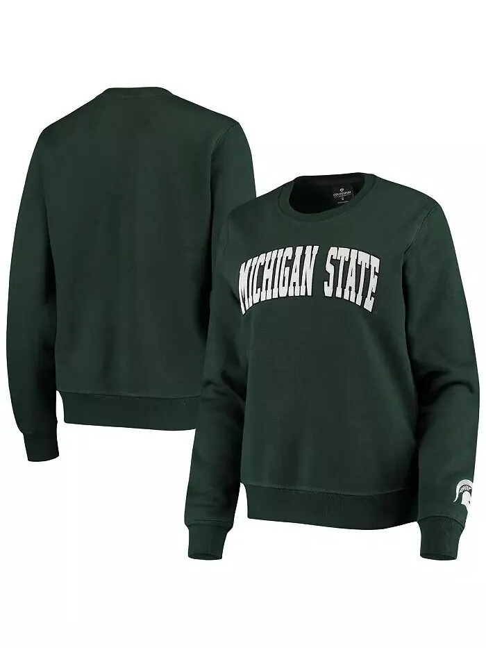 Зеленый женский пуловер-свитшот Michigan State Spartans Campanile Colosseum — изображение 1 из 3
